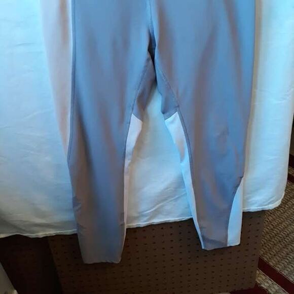Apana Leggings Full Length Activewear Pants Size L Gray Pale Pink - Picture 2 of 9
